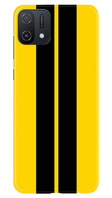 Black Yellow Pattern Mobile Back Case for Oppo A16e (Design - 336)