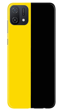Black Yellow Pattern Mobile Back Case for Oppo A16e (Design - 354)