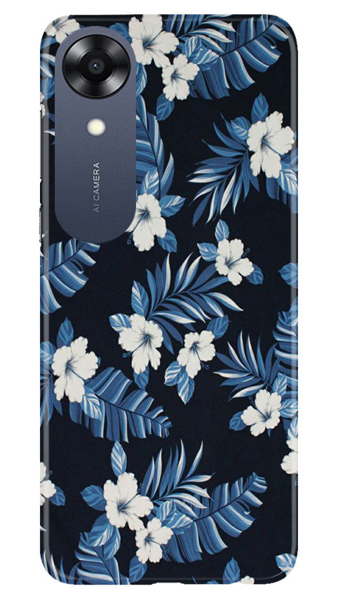 White flowers Blue Background2 Case for Oppo A17K