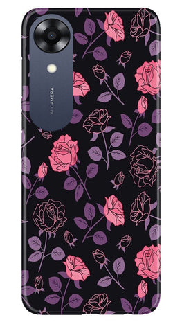 Rose Black Background Case for Oppo A17K