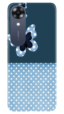 White dots Butterfly Mobile Back Case for Oppo A17K (Design - 31)