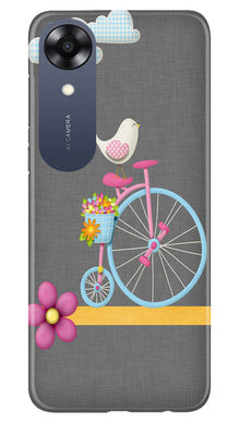 Sparron with cycle Mobile Back Case for Oppo A17K (Design - 34)