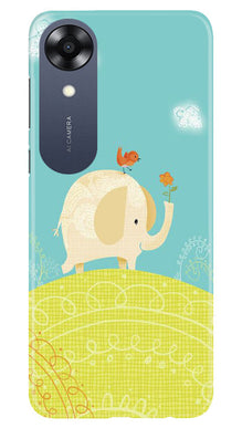 Elephant Painting Mobile Back Case for Oppo A17K (Design - 46)