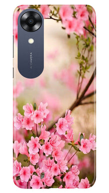 Pink flowers Mobile Back Case for Oppo A17K (Design - 69)