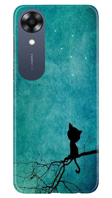 Moon cat Mobile Back Case for Oppo A17K (Design - 70)