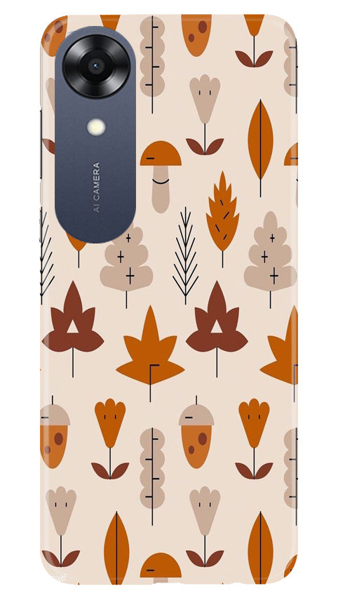 Leaf Pattern Art Case for Oppo A17K  (Design - 132)