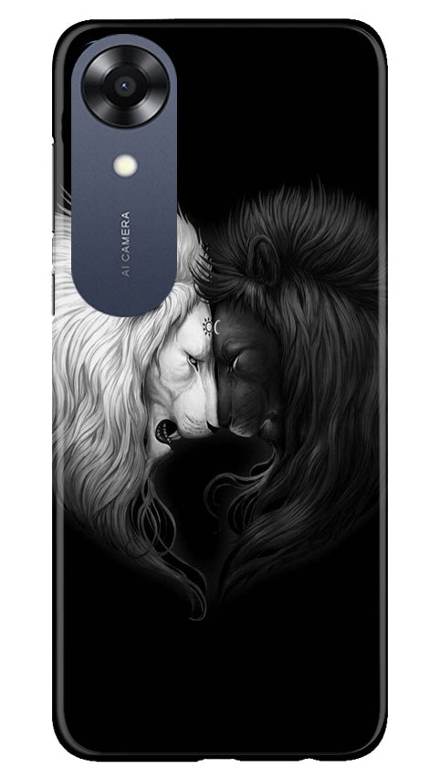 Dark White Lion Case for Oppo A17K(Design - 140)