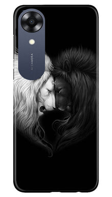 Dark White Lion Mobile Back Case for Oppo A17K  (Design - 140)
