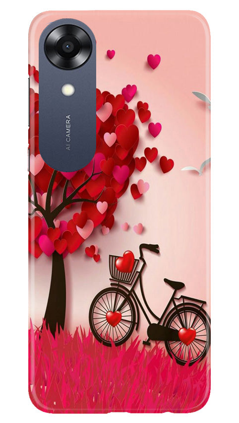 Red Heart Cycle Case for Oppo A17K (Design No. 191)