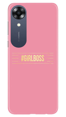 Girl Boss Pink Mobile Back Case for Oppo A17K (Design - 232)