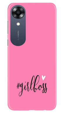 Girl Boss Pink Mobile Back Case for Oppo A17K (Design - 238)