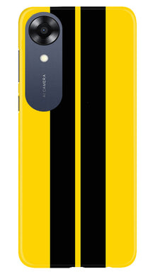 Black Yellow Pattern Mobile Back Case for Oppo A17K (Design - 336)