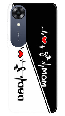 Love Mom Dad Mobile Back Case for Oppo A17K (Design - 344)