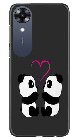 Panda Love Mobile Back Case for Oppo A17K (Design - 355)