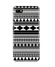 Black white Pattern Mobile Back Case for Oppo A1K (Design - 5)