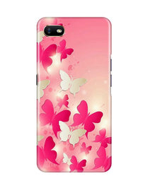 White Pick Butterflies Mobile Back Case for Oppo A1K (Design - 28)