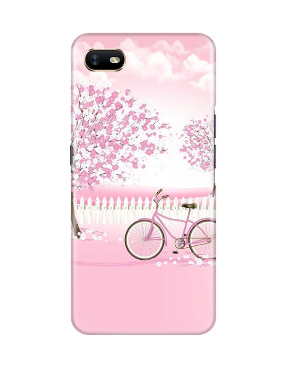 Pink Flowers Cycle Case for Oppo A1K(Design - 102)
