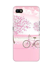 Pink Flowers Cycle Mobile Back Case for Oppo A1K  (Design - 102)