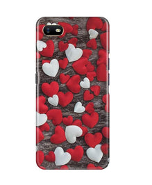 Red White Hearts Mobile Back Case for Oppo A1K  (Design - 105)