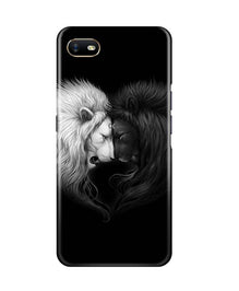 Dark White Lion Mobile Back Case for Oppo A1K  (Design - 140)