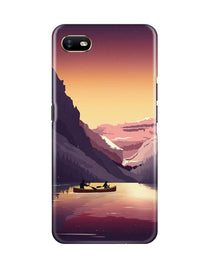 Mountains Boat Mobile Back Case for Oppo A1K (Design - 181)