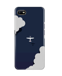Clouds Plane Mobile Back Case for Oppo A1K (Design - 196)
