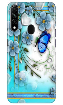Blue Butterfly Mobile Back Case for Oppo A31 (Design - 21)