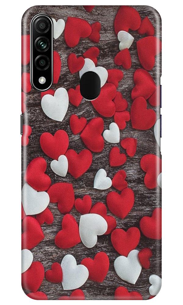 Red White Hearts Case for Oppo A31(Design - 105)
