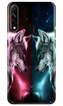 Wolf fight Mobile Back Case for Oppo A31 (Design - 221)