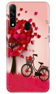 Red Heart Cycle Mobile Back Case for Oppo A31 (Design - 222)