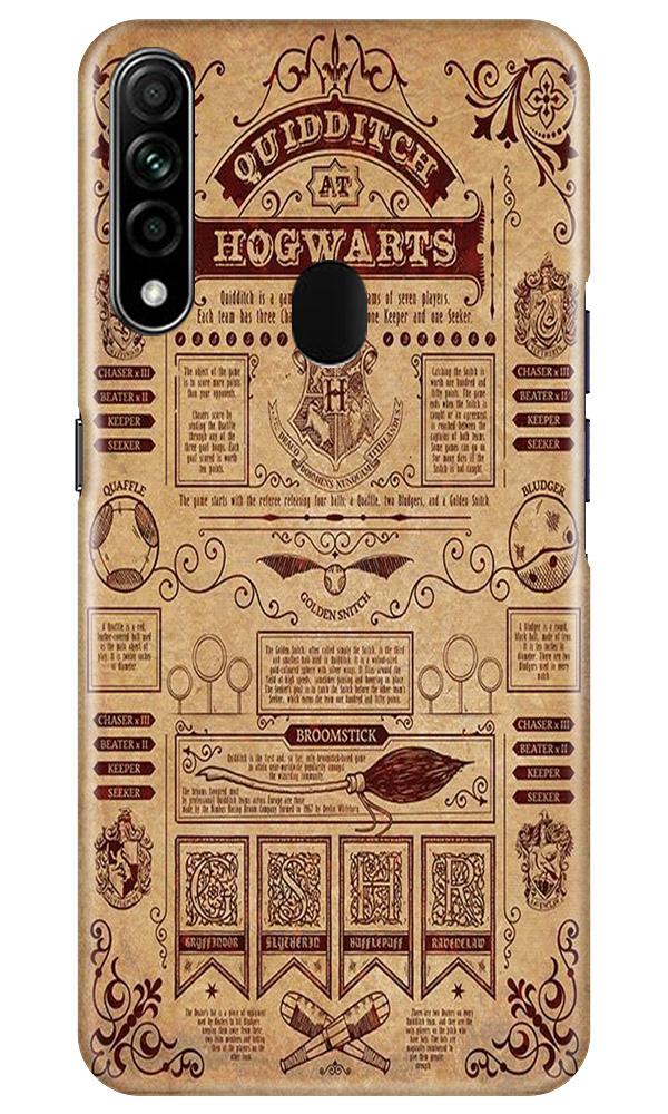 Hogwarts Mobile Back Case for Oppo A31 (Design - 304)