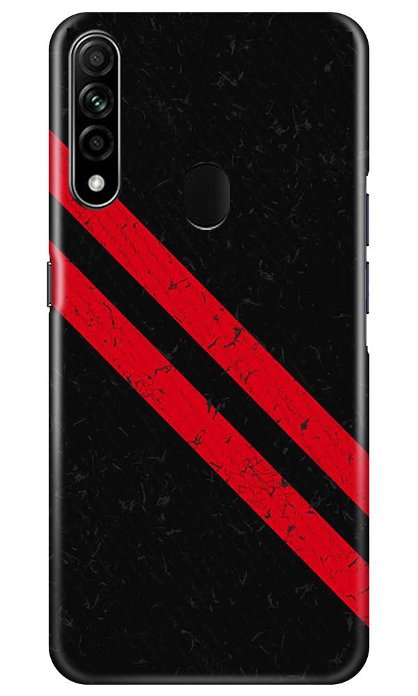 Black Red Pattern Mobile Back Case for Oppo A31 (Design - 373)
