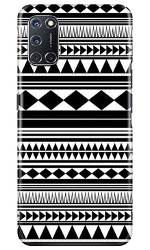Black white Pattern Mobile Back Case for Oppo A92 (Design - 5)