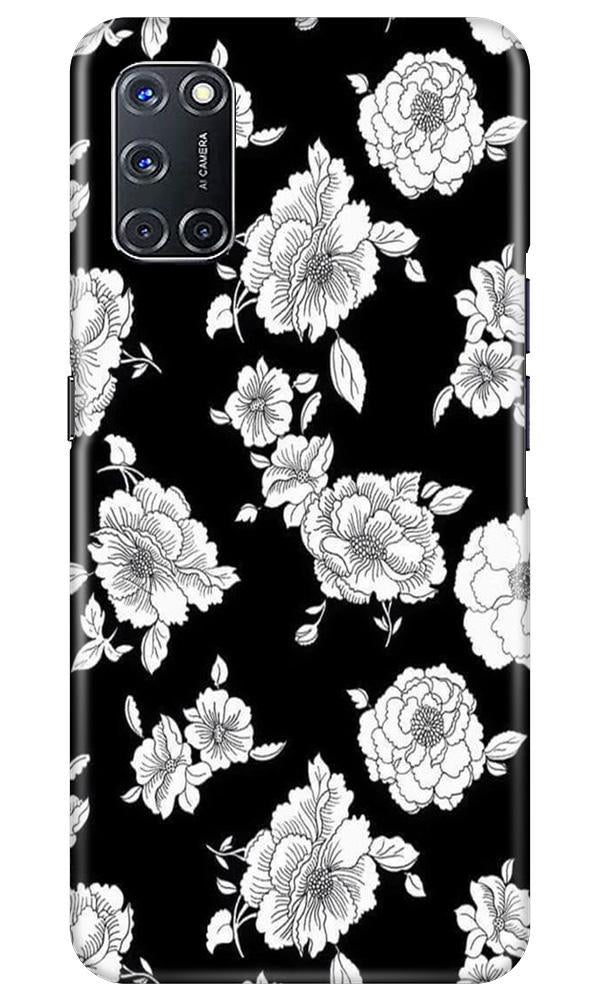 White flowers Black Background Case for Oppo A72