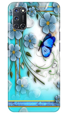 Blue Butterfly Mobile Back Case for Oppo A52 (Design - 21)