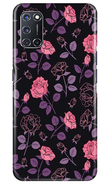 Rose Black Background Mobile Back Case for Oppo A72 (Design - 27)