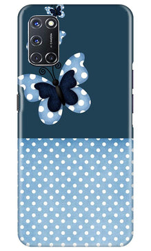 White dots Butterfly Mobile Back Case for Oppo A52 (Design - 31)