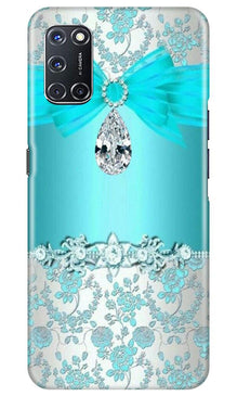 Shinny Blue Background Mobile Back Case for Oppo A52 (Design - 32)