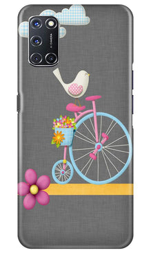 Sparron with cycle Mobile Back Case for Oppo A52 (Design - 34)