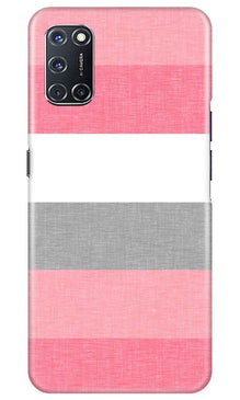Pink white pattern Mobile Back Case for Oppo A52 (Design - 55)