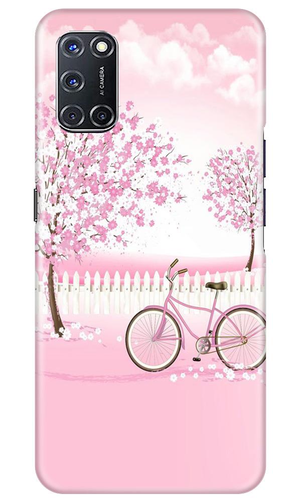 Pink Flowers Cycle Case for Oppo A52(Design - 102)