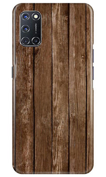 Wooden Look Mobile Back Case for Oppo A52  (Design - 112)