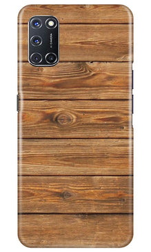 Wooden Look Mobile Back Case for Oppo A52  (Design - 113)