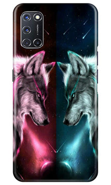 Wolf fight Mobile Back Case for Oppo A52 (Design - 221)