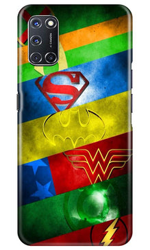 Superheros Logo Mobile Back Case for Oppo A52 (Design - 251)