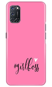 Girl Boss Pink Mobile Back Case for Oppo A52 (Design - 269)