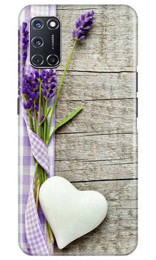 White Heart Mobile Back Case for Oppo A72 (Design - 298)