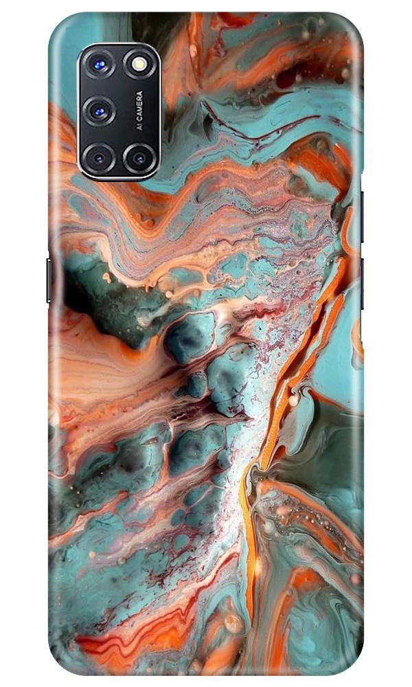 Marble Texture Mobile Back Case for Oppo A52 (Design - 309)