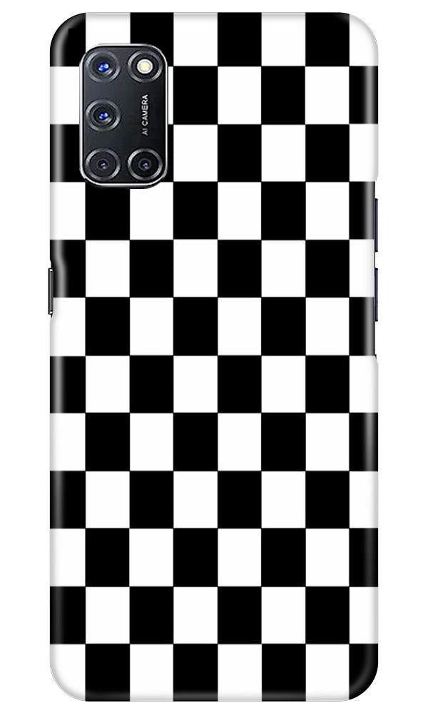 Black White Boxes Mobile Back Case for Oppo A92 (Design - 372)