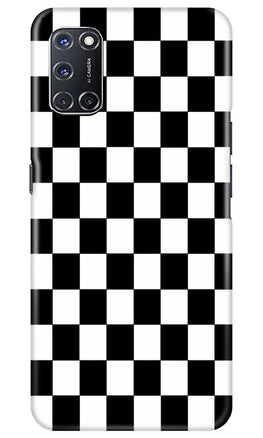 Black White Boxes Mobile Back Case for Oppo A52 (Design - 372)